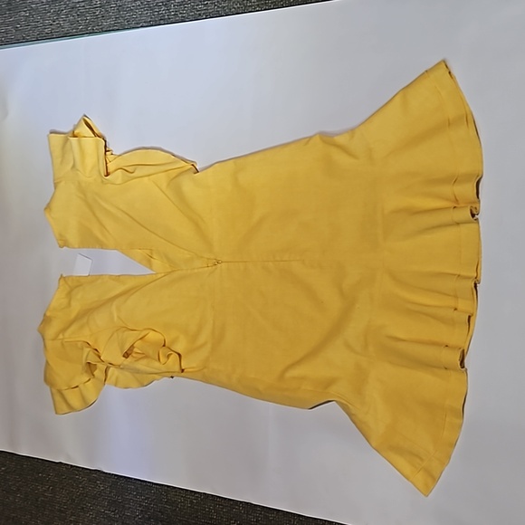 Yellow Linen ruffle dress - Picture 3 of 4